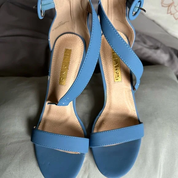 Women sandal , blue heeled sandals, UNUSED - Picture 5 of 7